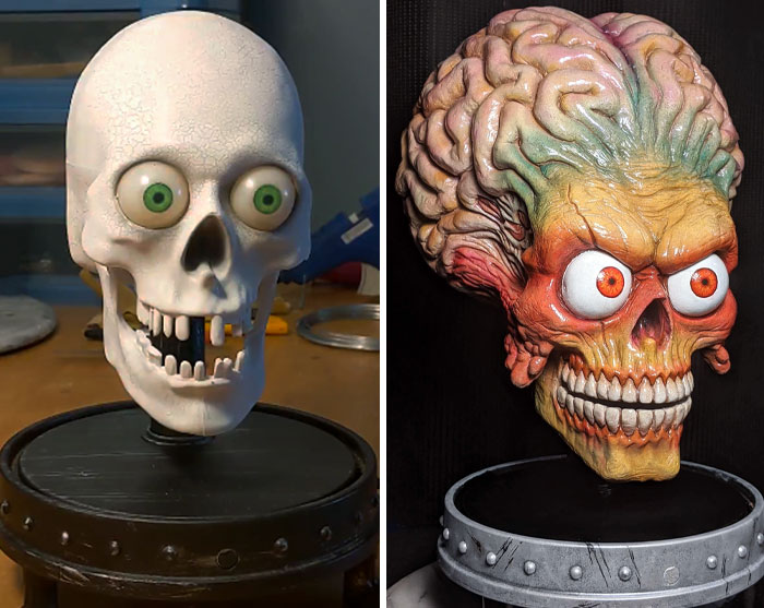 I Made An Old Halloween Decoration New By Turning It Into The Martian From "Mars Attacks"