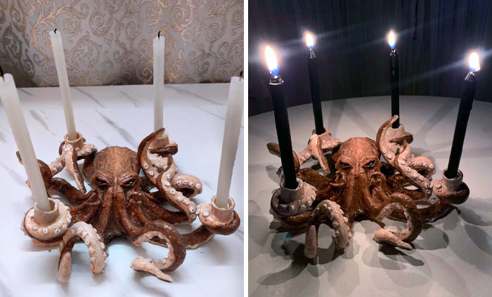 I Made This Kraken Candelabra With Air Dry Clay