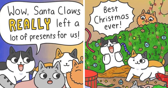 25 “Cat & Cat” Comics Illustrating The Everyday Adventures Of Cats And Their “Human Servant” (New Pics)