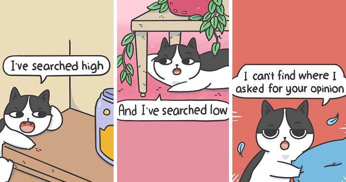 “Cat & Cat”: 25 Funny And Wholesome Comics About The Secret Life Of Feline Friends (New Pics)