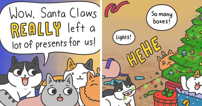 “Cat & Cat”: 25 Funny And Wholesome Comics About The Secret Life Of Feline Friends (New Pics)