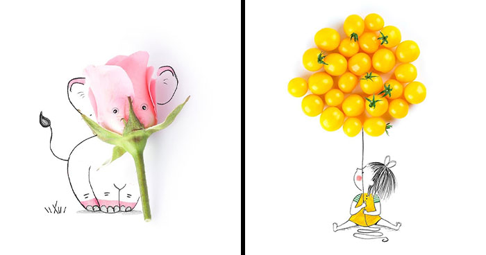 This Artist Drew These 98 Illustrations And They Interact With Everyday Objects