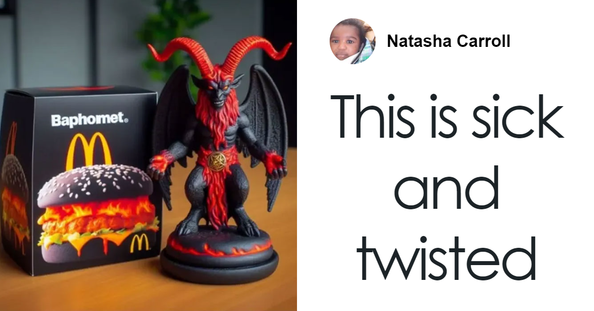 “Sick And Twisted”: McDonald’s Customers Fume Over Viral Satanic Happy Meals With Baphomet Toys