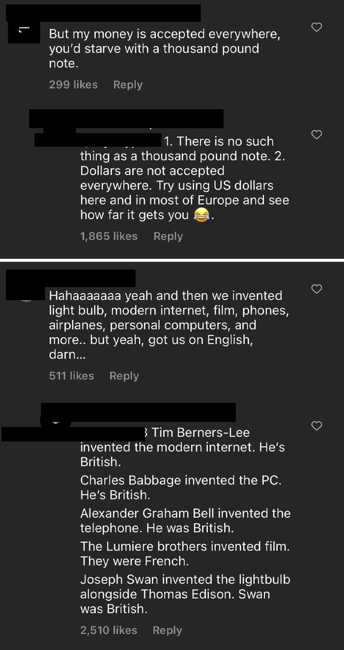 Some Responses By Americans On A Reel, Where Comedian Michael McIntyre Was Joking About The Differences Between US English And UK English During An Interview