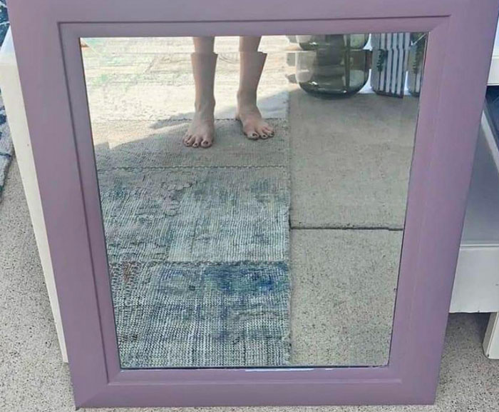 Mirror For Sale. But Does It Come With The Giant Foot Boots?