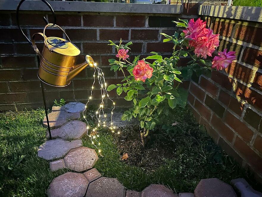 Sprinkle Shimmer In Your Greens With Solar Watering Can Garden Decor