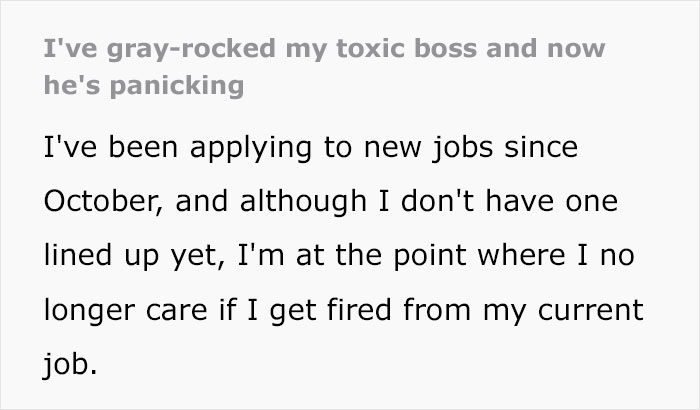 Toxic Boss Is Freaking Out After Employee He Harassed Stops Reacting To His Comments