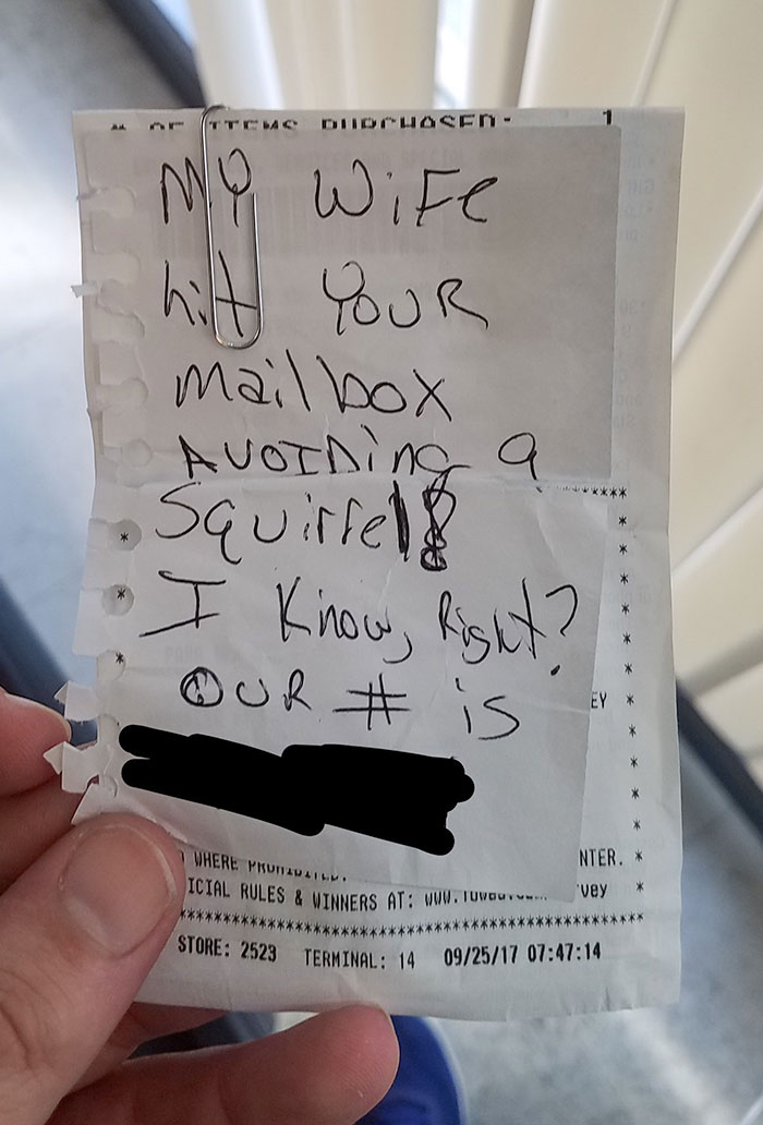 Mailbox Damaged - Found This Note