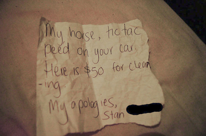 My Friend Found This Note In His Car - Without Money. Major "What" Moment