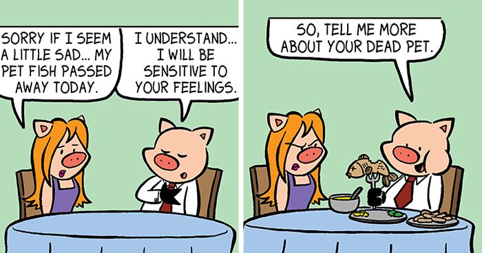 I Made 20 Comics Showcasing A Little Pig’s Dating Fails
