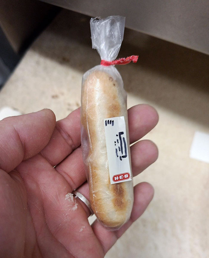 My Husband Works In The HEB Bakery And Today He Made This Tiny Baguette