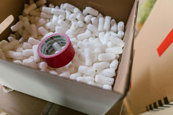 pink packing tape in the box