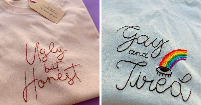 We Resist Unethical Mass Production By Hand-Embroidering Our Clothes (16 Pics)