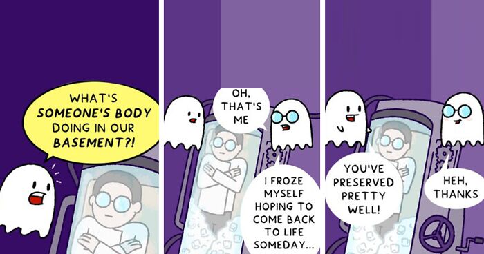 Artist Illustrated The Secret Life Of Ghosts In 23 Funny Comics (New Pics)