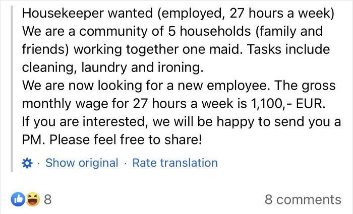 Neighbors Want To Hire A Maid To Clean 5 Houses For Under Minimum Wage