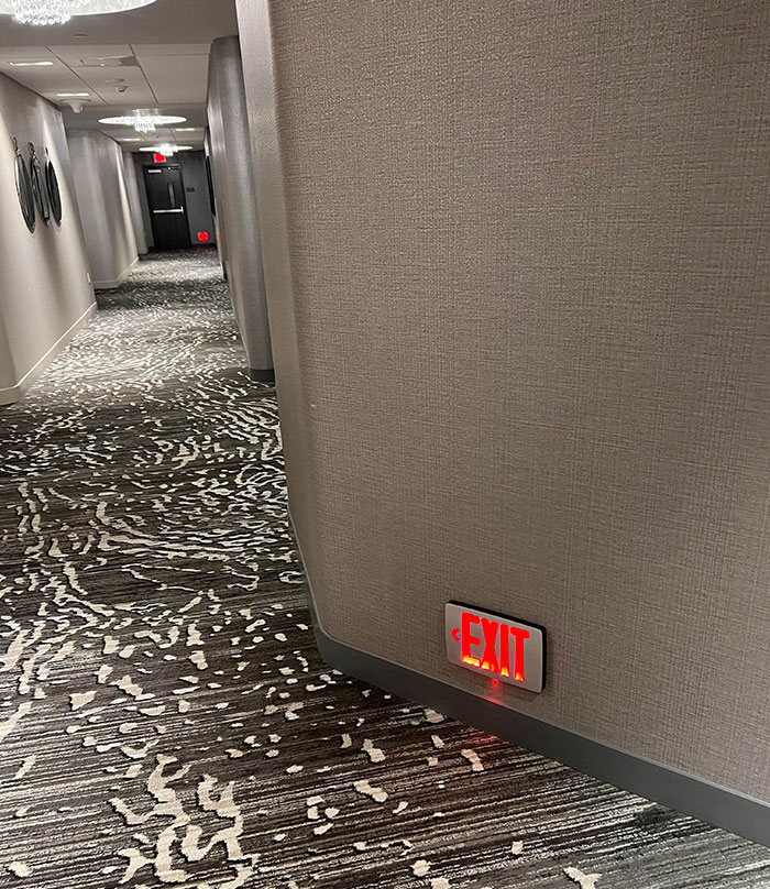 This Hotel Has More Exit Signs On The Ground Than On The Ceiling