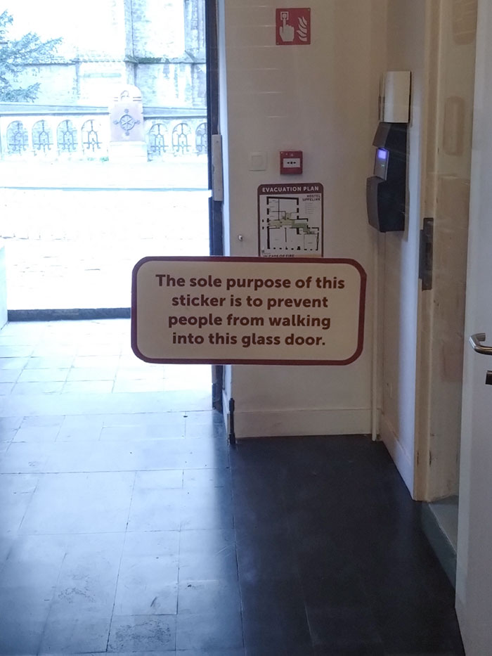 This Sticker In A Hostel In Ghent Preventing People From Walking Into A Glass Door