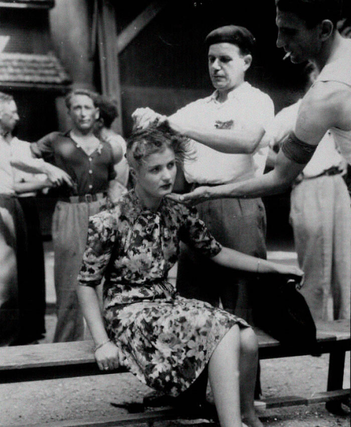 French Girl Being Having Her Head Shaved For Having Sex With A German, Montélimar, France, 1944. Photograph By Smith