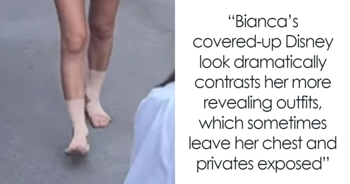 Bianca Censori Covers Up For Disneyland Date With Kanye West, Walks Barefoot Around The Park