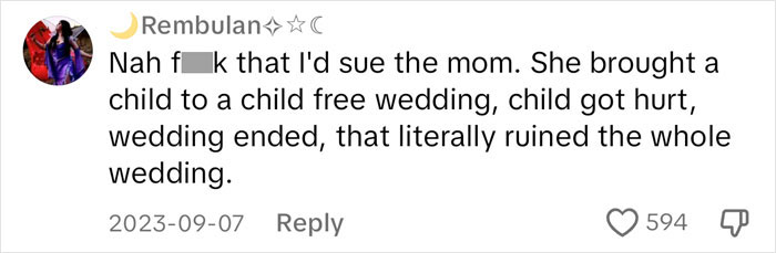 Parents Bring Kid To Child-Free Wedding, Try To Blame Everyone Else After It Ends Tragically Parents Bring Kid To Child-Free Wedding, Try To Blame Everyone Else After It Ends Tragically