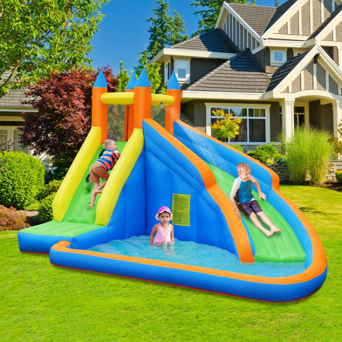 Your Backyard’s Bestie, The Inflatable Bounce House With Water Slide
