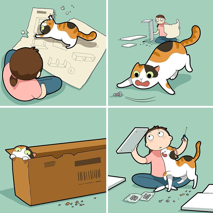 Artist Creates Funny Comics Capturing The Essence Of Living With A Cat (24 New Pics)