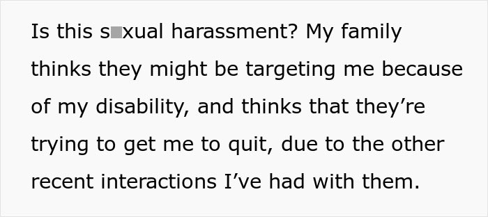 Woman Feels She Is Being Targeted At Work For Being Disabled When Manager Makes Fuss About Her Bra Woman Feels She Is Being Targeted At Work For Being Disabled When Manager Makes Fuss About Her Bra