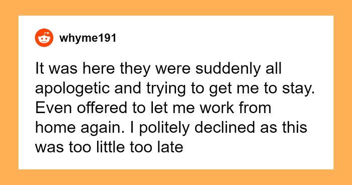 Manager Demands Employee Goes Home And Changes, Is Shocked When They Put In Their 2-Week Notice Instead