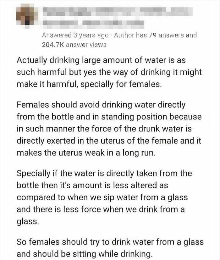 Females Shouldn't Drink Water From A Bottle!