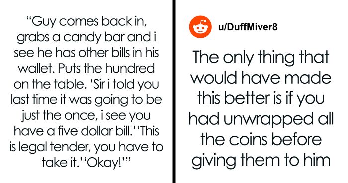 “This Is Legal Tender”: Guy Tries To Break Up $100 Bill Twice, Gets Taught A Lesson By Getting Change In Coins