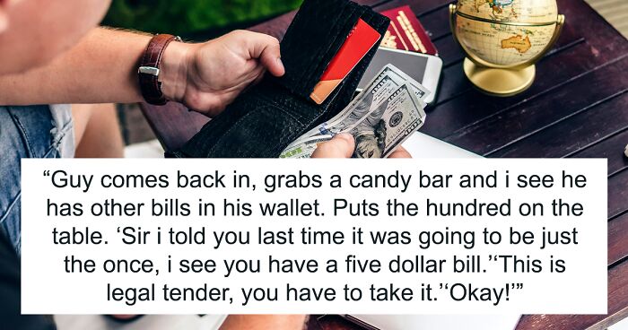 “This Is Legal Tender”: Guy Tries To Break Up $100 Bill Twice, Gets Taught A Lesson By Getting Change In Coins