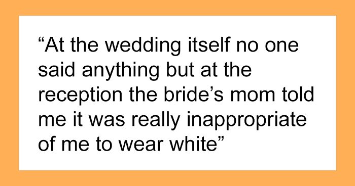 Mom Wonders If She Messed Up By Wearing White To Her Son’s Bohemian Beach Wedding