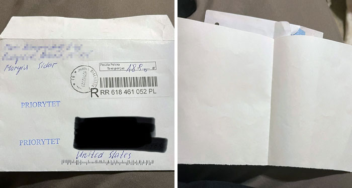 We Got A Random Letter From Poland With Nothing Written On It. We Live In Texas, And We Have No Idea Who The Sender Is