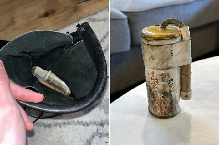 A Few Months Ago, I Ordered A Pair Of Old Military Boots, And There Was A (Very Old And Likely Unstable) Hand Grenade Simulator Inside Of The Shoe. The Bomb Squad Had To Come To My Apartment