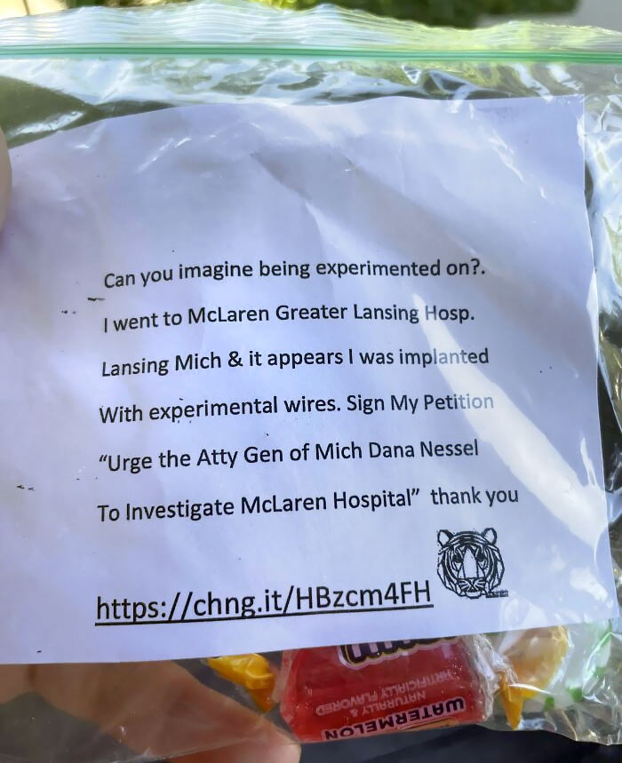 Neighbors And I Found This Note/Goodie Bag In Our Mailboxes