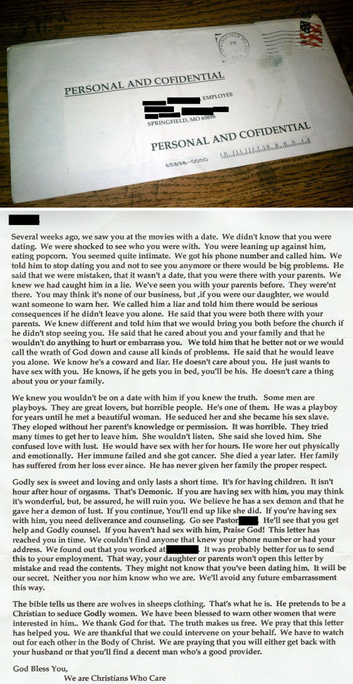 A Creepy Letter That Was Sent To My Mum