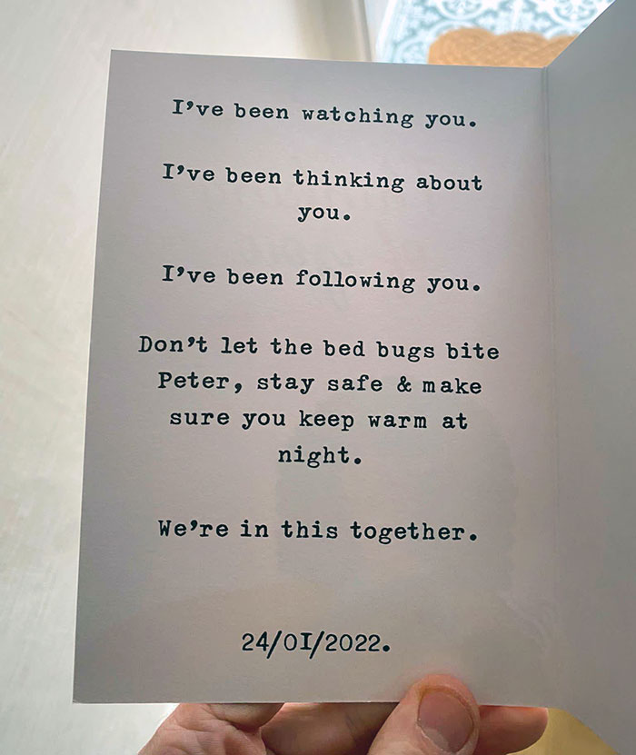 My Brother Received This Creepy Card In The Mail. Should He Take Any Actions?