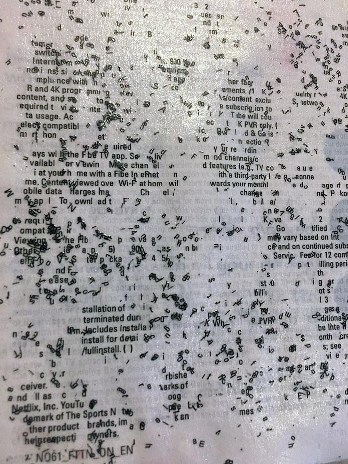 My Junk Mail Got Wet, And The Text Is Floating Off The Page