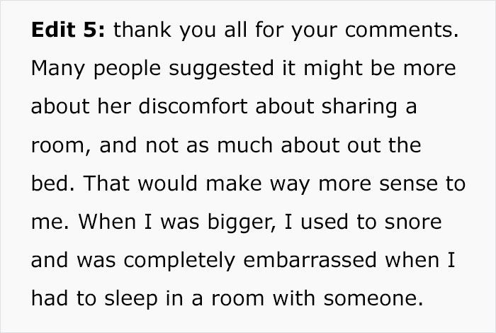 Obese Woman Turns To Friend Asking To Switch B&B Rooms, Ends Up Sobbing Instead Obese Woman Turns To Friend Asking To Switch B&B Rooms, Ends Up Sobbing Instead