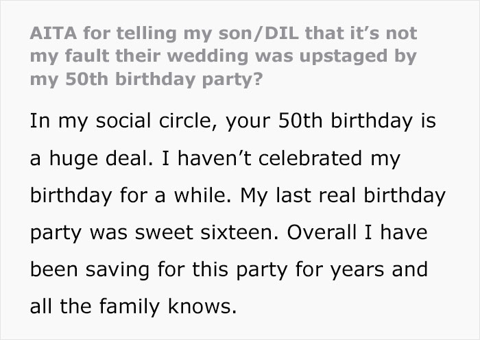 “Both Events Got Compared”: Drama Ensues After Mom's 50th Birthday Upstages Son's Wedding