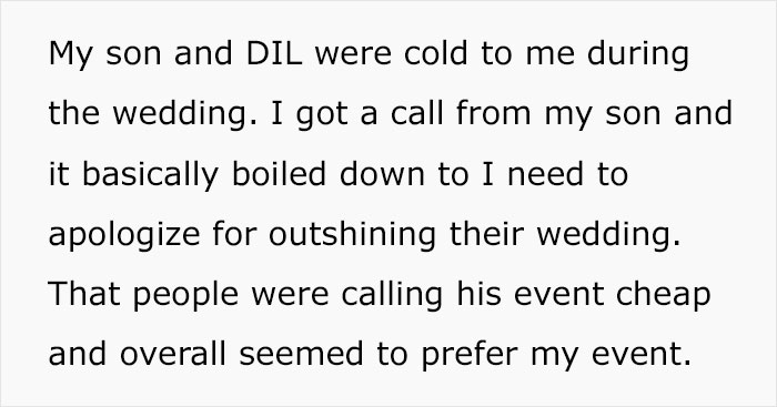 Mom Warns Son Her Birthday Party Is Going To Upstage His Wedding But He Doesn't Care, Regrets It Mom Warns Son Her Birthday Party Is Going To Upstage His Wedding But He Doesn't Care, Regrets It