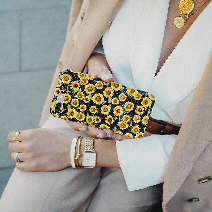 Full Bloom Vibes On Mom's Phone With Gorgeous Sunflower Glimmer Case!