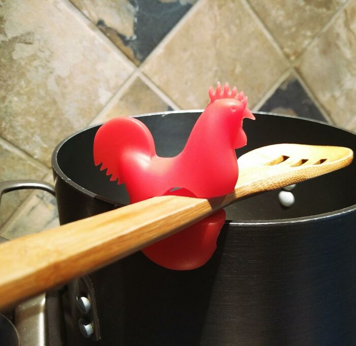 Keep Your Countertops Clean And Stylish With A Rooster Silicone Clip Spoon Rest
