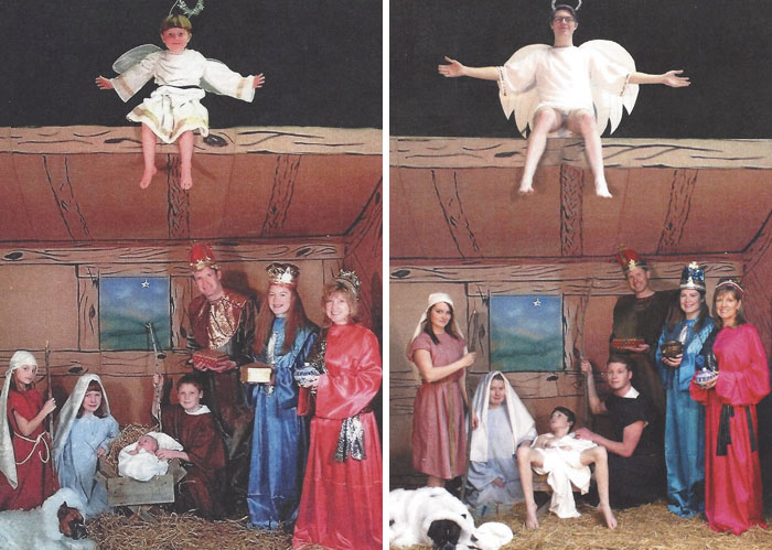 My Family's Christmas Card Recreation From 13 Years Prior