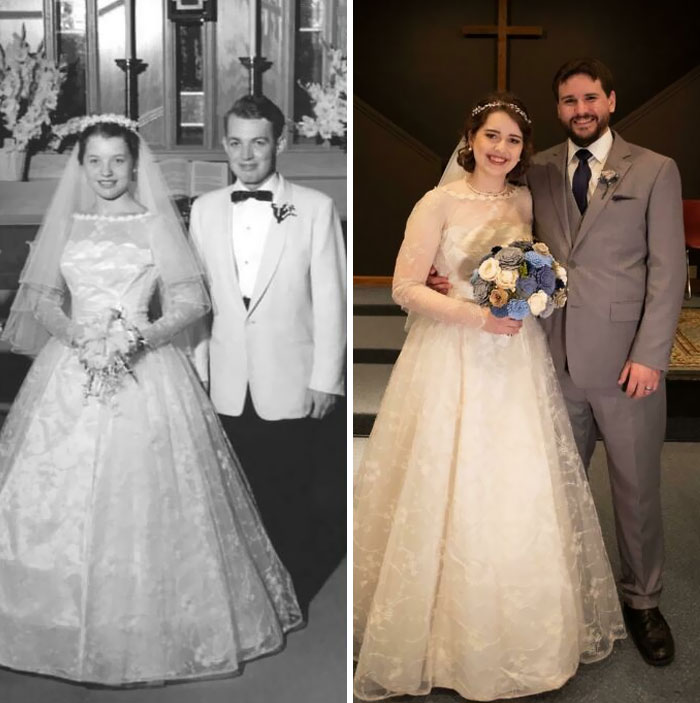 I Wore My Grandmother's Wedding Dress From 1956 For My Own Wedding In 2019. Fit Like A Dream