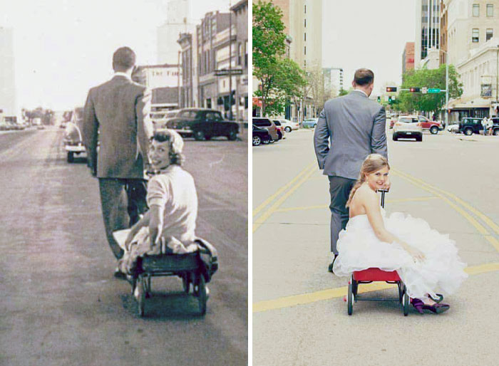 Recreated My Grandparents' Wedding Photo From 1954 At Our Own Wedding On Friday