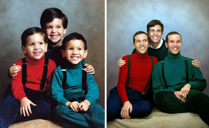 18 Years Later, My Brothers And I Recreated A Portrait From Our Childhood