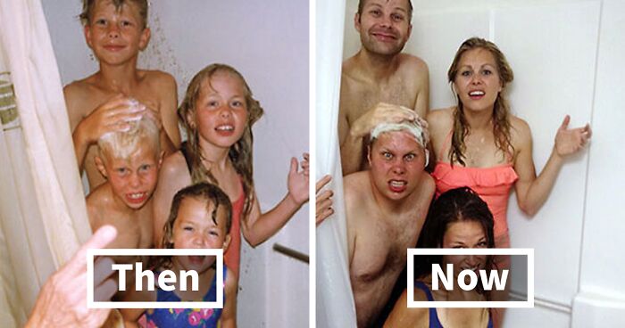 60 People That Won At Recreating Old Family Photos (New Pics)