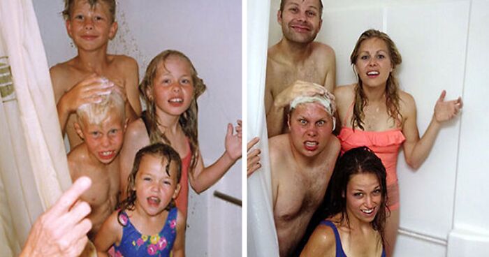 30 People That Absolutely Nailed Their Family Photo Recreations (New Pics)