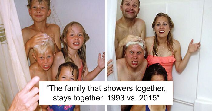 60 People That Won At Recreating Old Family Photos (New Pics)